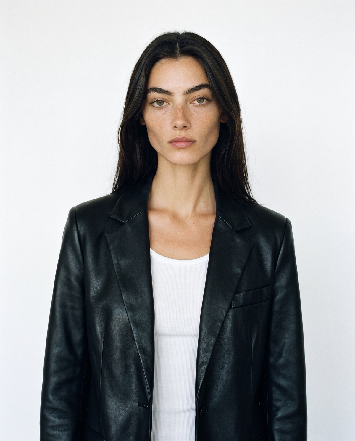 Alexander Wang Black Leather Two-Button Blazer
