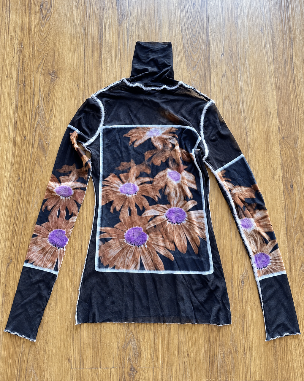 Jean Paul Gaultier Maille "Daisy" Mesh Turtleneck Top