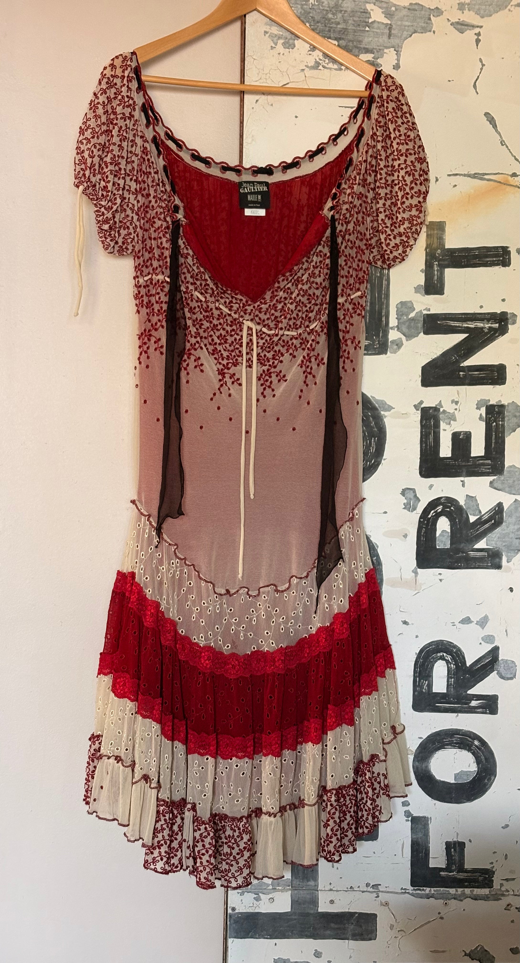 Vintage Jean Paul Gaultier Maille Femme Flamenco Inspired Y2K Grail Dress