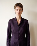 Jean Paul Gaultier Femme Single-Breasted Plum Blazer with Corset Back Ties