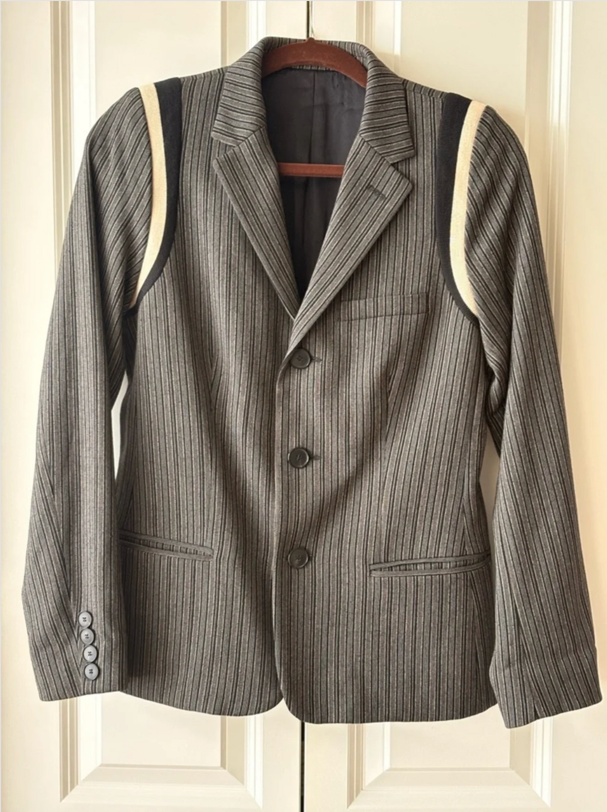 Jean Paul Gaultier Pinstripe 3 Button Blazer