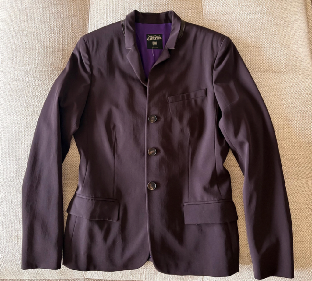 Jean Paul Gaultier Femme Single-Breasted Plum Blazer with Corset Back Ties