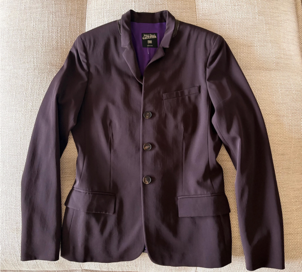 Jean Paul Gaultier Femme Single-Breasted Plum Blazer with Corset Back Ties