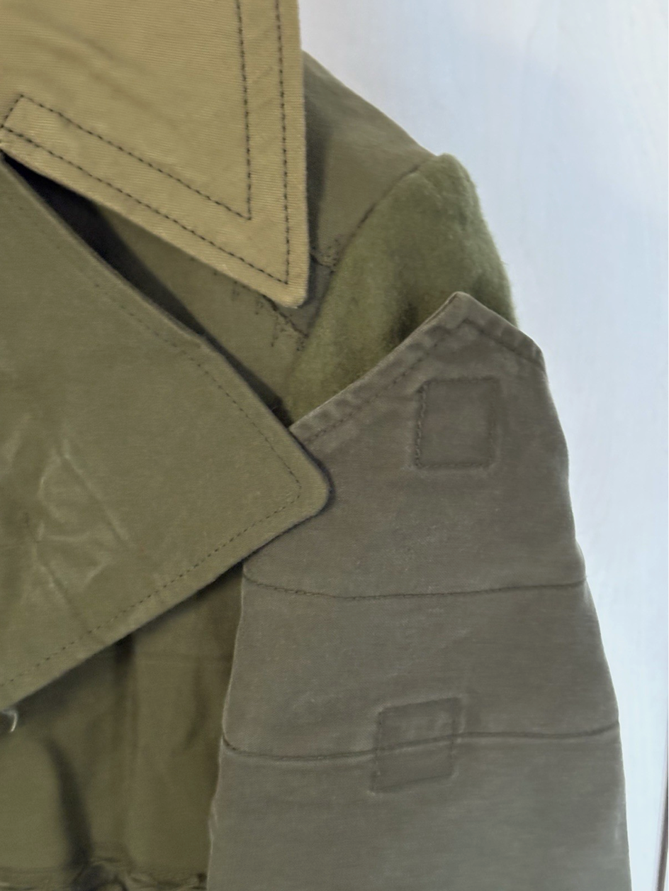 Junya Watanabe Comme des Garcons Olive Green Patchwork Long Coat