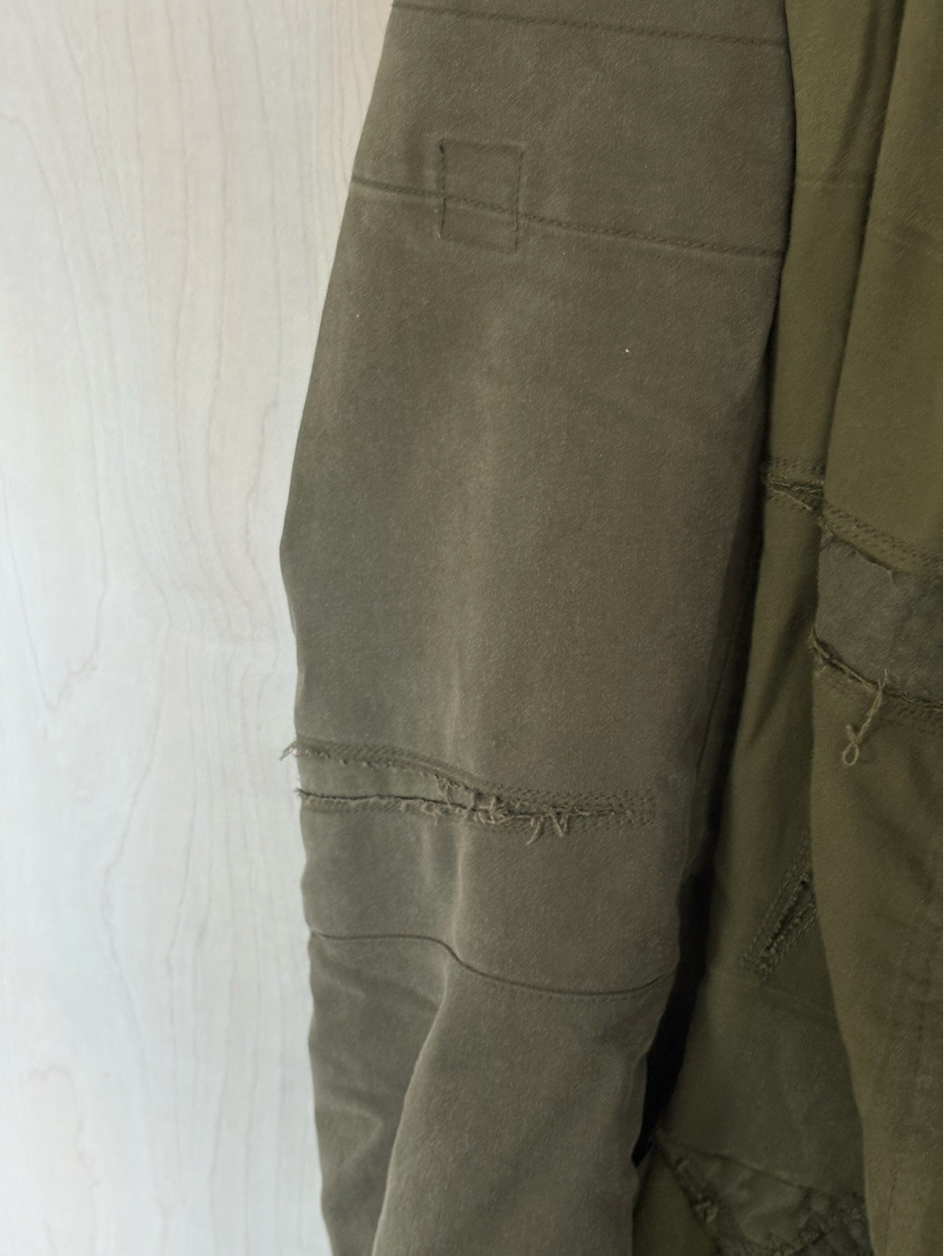 Junya Watanabe Comme des Garcons Olive Green Patchwork Long Coat
