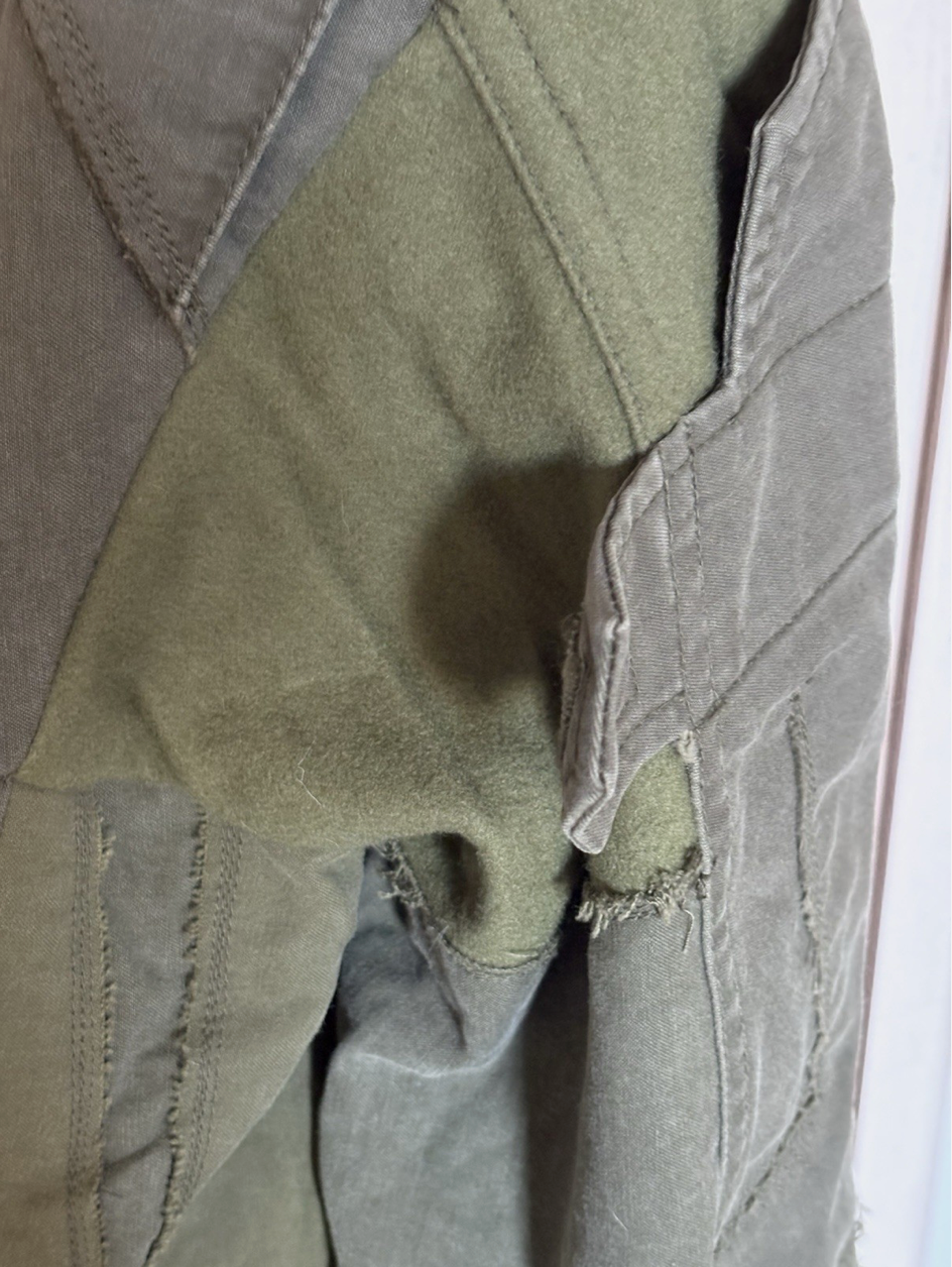 Junya Watanabe Comme des Garcons Olive Green Patchwork Long Coat