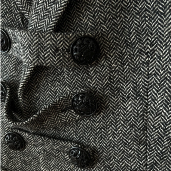 Balmain Paris Herringbone Tweed Blazer Jacket