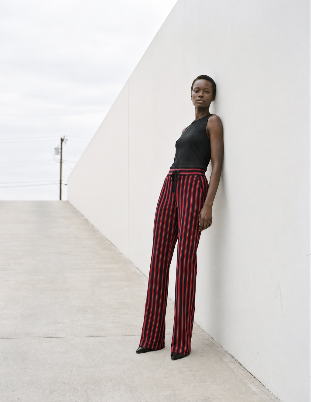 Ann Demeulemeester Devonte Red Stripe Wide Leg Pants