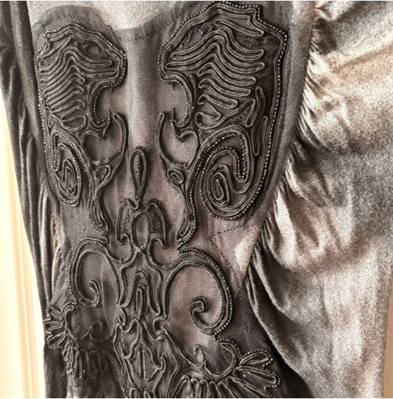 Class Roberto Cavalli Black and Gray Ombré Long Sleeve Dress