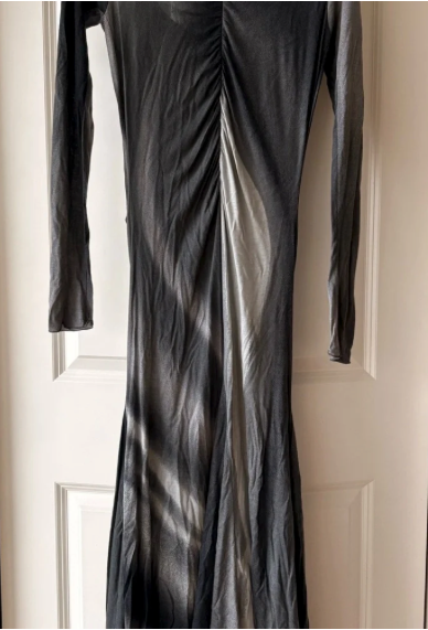 Class Roberto Cavalli Black and Gray Ombré Long Sleeve Dress