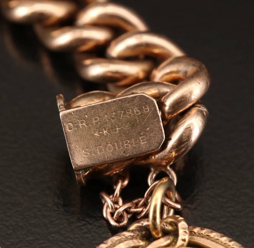 K& J Curb Chain Bracelet with Intaglio Sard Dangle