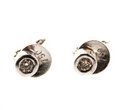 18K White Gold Diamond Button Style Earrings
