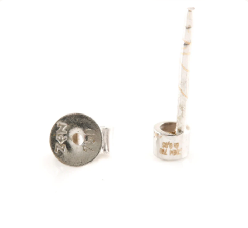 18K White Gold Diamond Button Style Earrings
