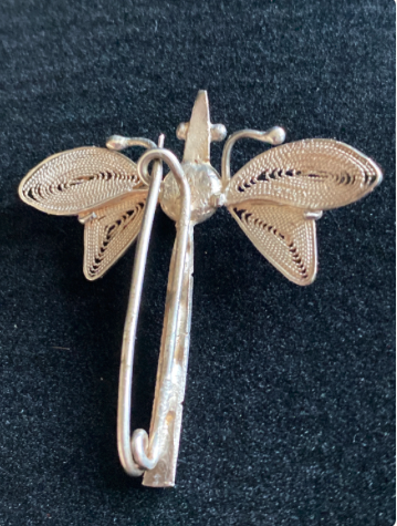 Handmade Sterling Silver Filagree Dragonfly Brooch