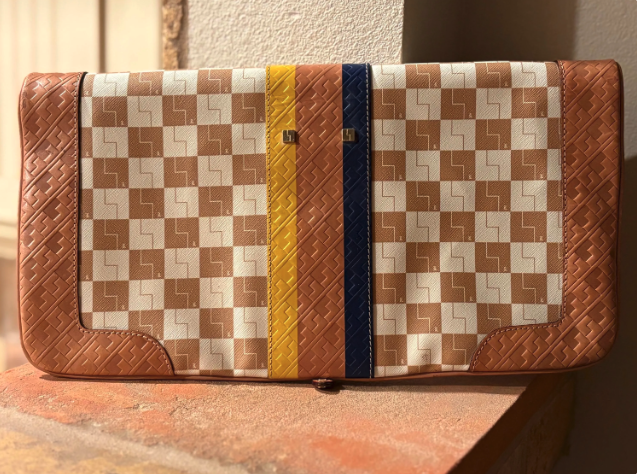 L.A.M.B. Tan Carlisle Foldover Clutch