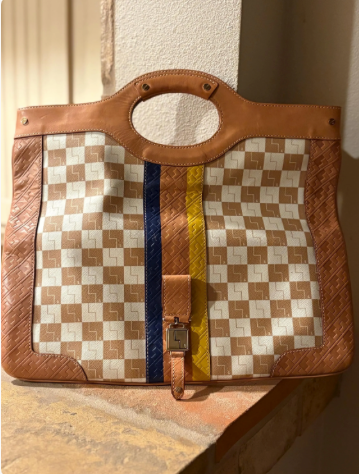 L.A.M.B. Tan Carlisle Foldover Clutch
