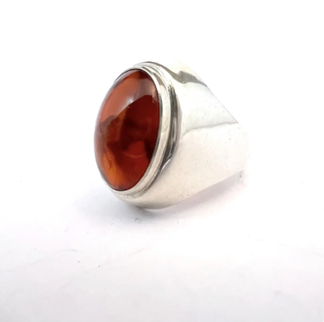 Baltic Amber in Silver Ring - Germany