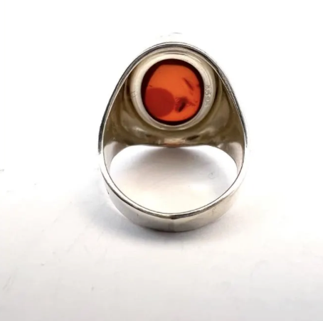 Baltic Amber in Silver Ring - Germany