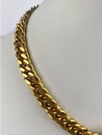 Miriam Haskell Gold-Tone Adjustable Curb-Link Chain and Coin Medallion